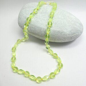 Uranium glass bead necklace
